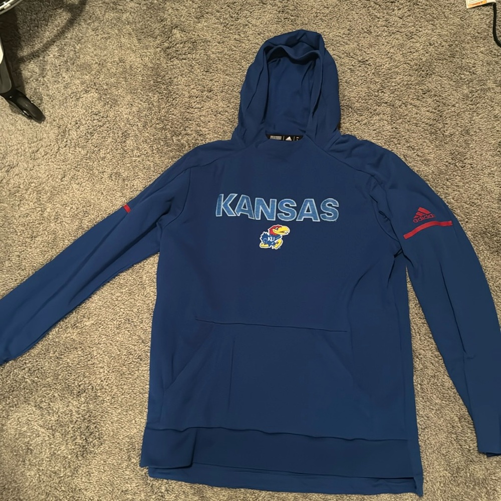 Adidas University of Kansas Limited edition Sideline Hoodie. Mens L